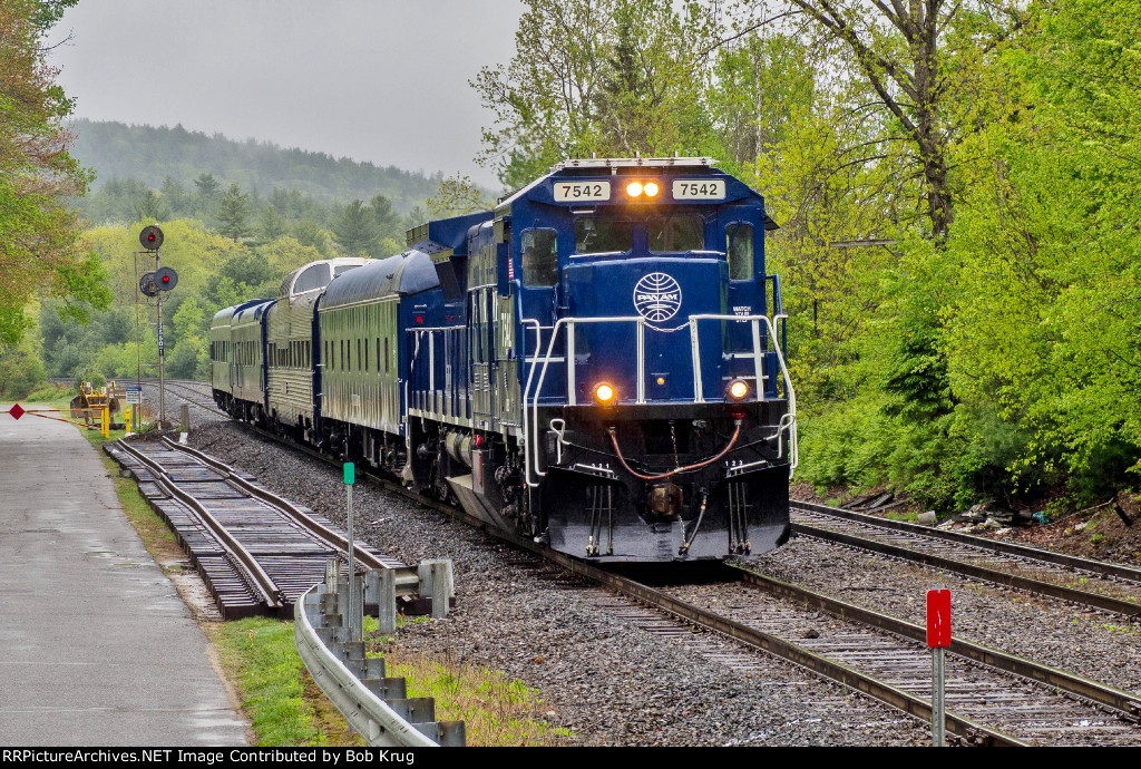 Pan Am's Office Car special rolls westbound through South Royalston